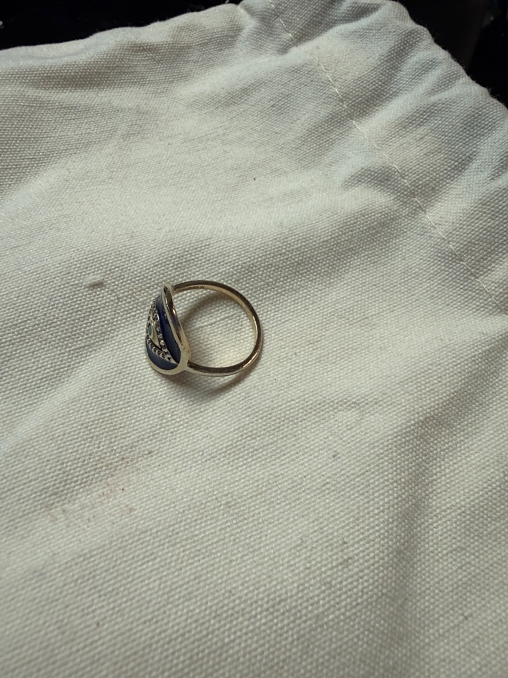 Gold Evil Eye Ring with Blue Enamel by Ross Simons size 7 - Picture 6 of 14